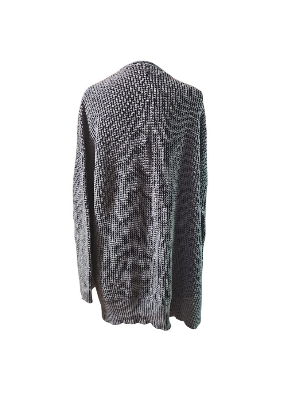 Universal Thread Green Grandmacore Waffle Knit Open Cardigan L 100% Cotton - Picture 4 of 4